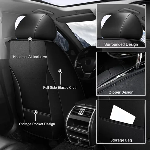 Vista 2 de AOMSAZTO Funda de asiento de automóvil personalizada para Nissan Frontier 2009-2025, protector de cojín de asiento de automóvil, impermeable