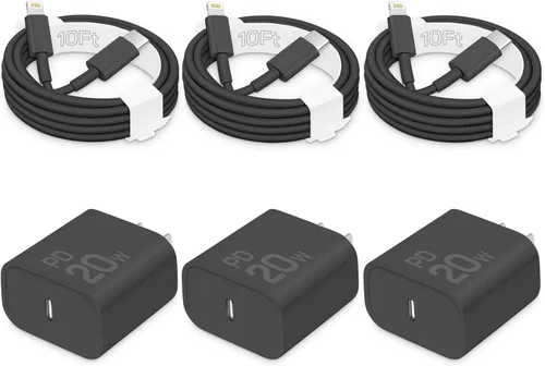 Vista 29 de CXX 20W Fast Charger for iPhone 14/13/12 [3-Pack, MFi Certified] Blue