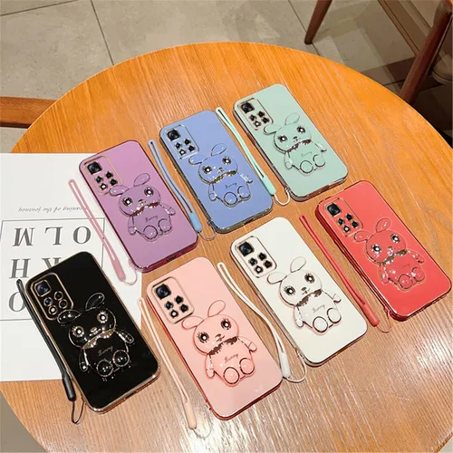 Vista 3 de Funda compatible con Redmi Note 11 Pro Phone Cover TPU Silicona Soporte Electrochapado Suave Durable Caída Protección a Prueba de Golpes para Redmi