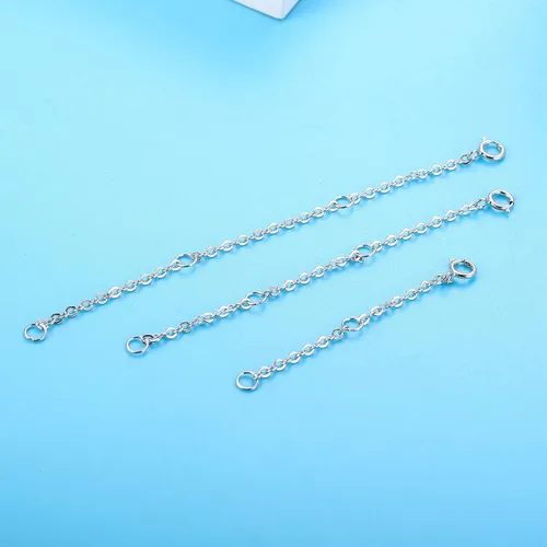 Vista 4 de Sllaiss Juego de 3 pulseras de plata de ley 925 para collar de longitud ajustable de 20in 30in 39in