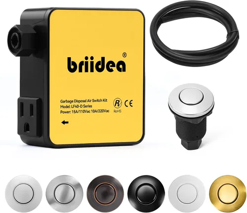Vista 14 de Kit de interruptor de aire para eliminación de basura, desagüe de fregadero, eliminación de residuos largo, botón de aire de encendido/apagado