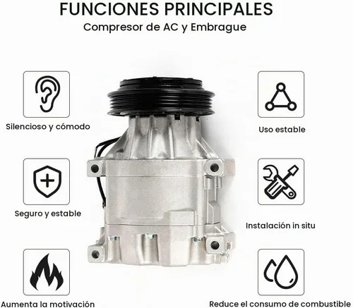 Vista 2 de Compresor y embrague de CA CO 11063AC apto para Toyota Echo 1.5L 2000 2001 2002 2003 2004 2005 60-00829NA