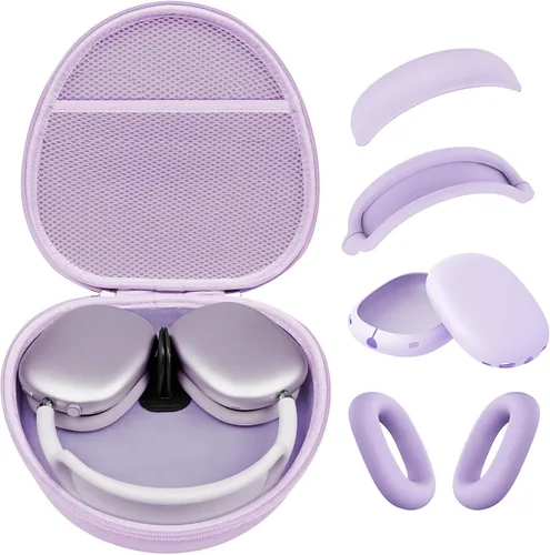 Vista 23 de Funda rígida para AirPods Max con modo de sueño, funda de transporte para auriculares con almohadillas de silicona para AirPods