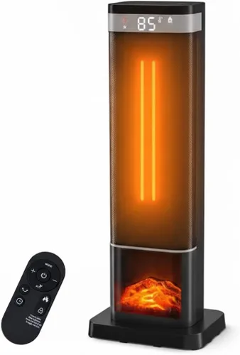 Vista 12 de Calentador de espacio de 23 pulgadas, calentadores portátiles de 1500 W para uso en interiores y exteriores, calentamiento rápido con oscilación