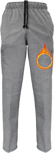 Vista 7 de M&M SCRUBS Pantalones de chef clásicos unisex Negro