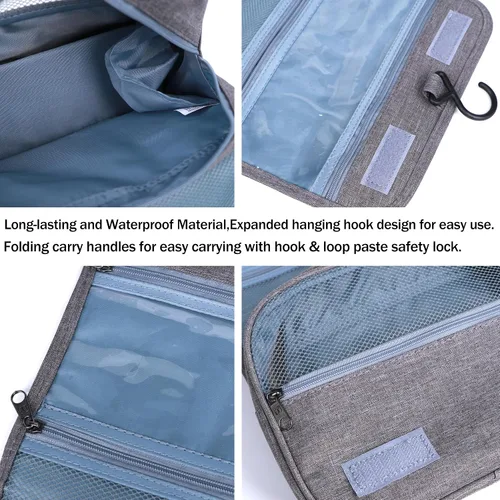 Vista 4 de Ostomy - Bolsa de viaje para colostomía, organizador colgante, bolsa de almacenamiento de accesorios, bolsa para suministros de ostomía (gris)