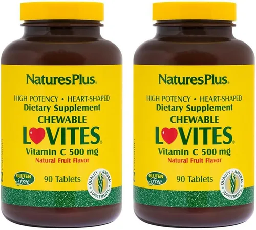 Vista 11 de NaturesPlus Lovites - 90 tabletas masticables en forma de corazón - 500 mg de vitamina C - Sabor natural a frutas - Vegano, sin gluten - 90 porciones