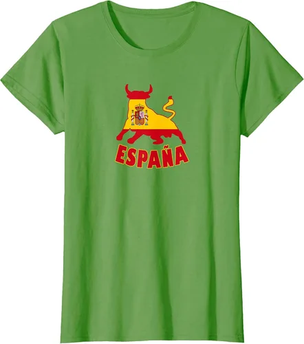 Vista 39 de Spain Espana with Bull and National Flag/Present T-Shirt Asphalt Grey