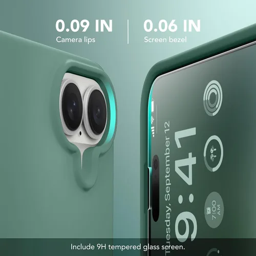Vista 6 de GONEZ Funda magnética para iPhone 16, [compatible con MagSafe] forro de microfibra antiarañazos y protector de pantalla, control de cámara de Verde