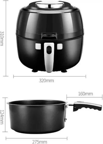 Vista 7 de Horno freidora de aire, horno inteligente de 6.8 cuartos de galón sin aceite, freidora multifunción con pantalla digital LCD y olla antiadherente