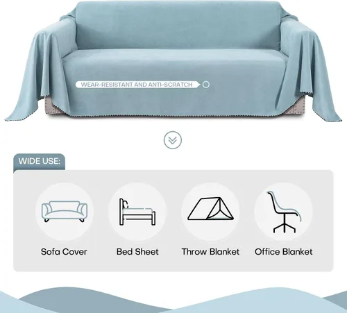 Vista 9 de Funda de sofá para sofá de 2 a 3 cojines, apta para mascotas, resistente al agua, antiarañazos de gatos, protector de muebles seccional