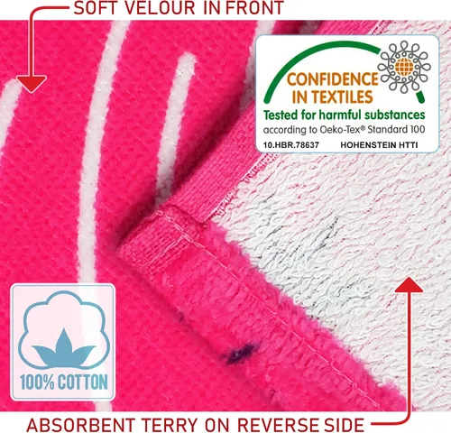 Vista 3 de Softerry Love Unicorn - Toalla de playa con diseño de arcoíris, 30 x 60 pulgadas, 100% terciopelo de algodón (30 x 60 pulgadas, rosa)