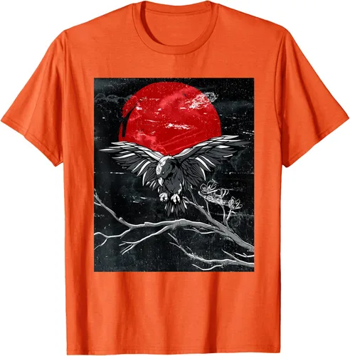 Vista 91 de Red Moon Raven - Camiseta japonesa de cuervo negro, Negro, S