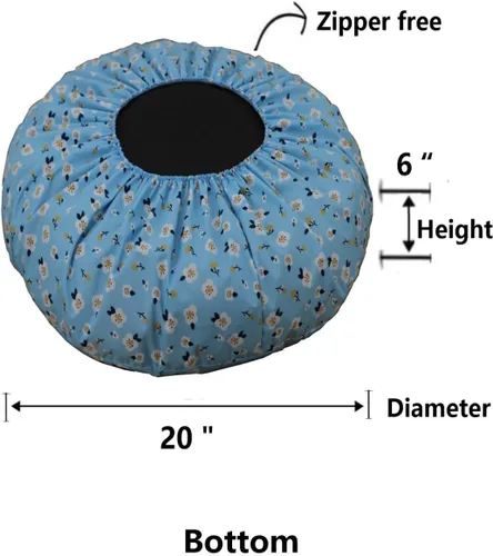 Vista 4 de Funda ajustada para cama circular para perros, reemplazo impermeable y lavable, funda de almohada de plástico para cama de dona de pelo sintético