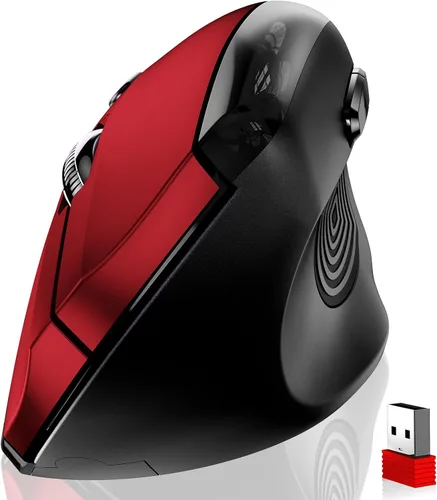 Vista 8 de memzuoix Ratón inalámbrico ergonómico, 2.4G óptico inalámbrico, 800/1200/1600 DPI, mouse vertical para computadora portátil, Mac, PC, escritorio