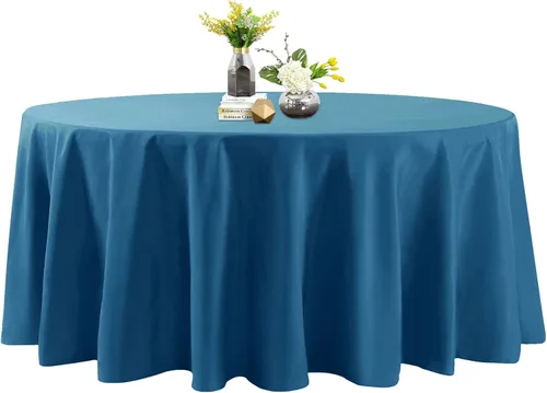 Vista 33 de Mantel de poliéster lavable de 132 pulgadas, resistente a las manchas y a las arrugas, mantel decorativo para mesa de comedor, fiestas de bufé