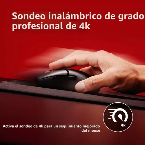 Vista 3 de HyperX Pulsefire Saga Pro Ratón Inalámbrico para Juegos (Negro)