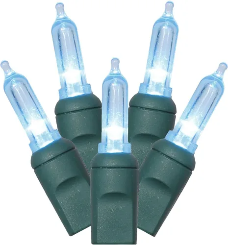 Vista 8 de Vickerman El juego de luces X6G7533 cuenta con 50 luces LED en cable verde con espacio de bombillas de 6 pulgadas, 25 pies, color lima