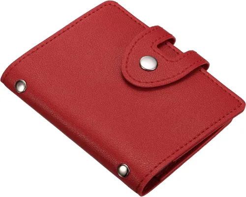 Vista 6 de PATIKIL Soporte para tarjetas de crédito, 1 paquete de cartera delgada de cuero, organizador de almacenamiento de tarjetas de visita con 30 ranuras