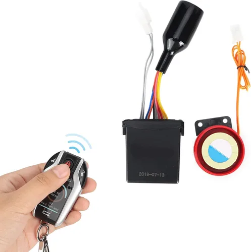 Vista 3 de Sistema de alarma de motocicleta antirrobo, arranque remoto de motocicleta 105 125Db motocicleta 2 vías remoto alarma cuerno sistema de seguridad
