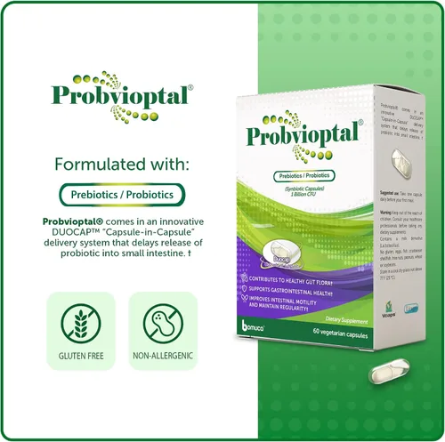 Vista 5 de Vivioptal Vitamins Probvioptal, 60 cápsulas, probióticos y prebióticos, Duocap, 1 mil millones de UFC, sin gluten
