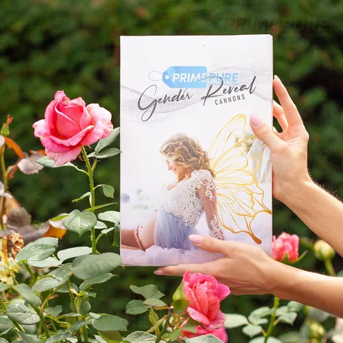 Vista 9 de PrimePure Cañón de confeti de revelación de género, mariposas rosas y polvo, paquete de 4