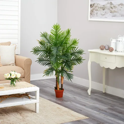 Vista 3 de Nearly Natural Palmera areca de 4 pies (toque real)
