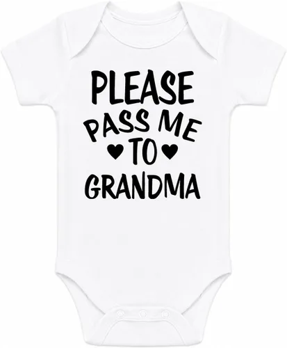 Vista 10 de CBTwear Please Pass Me to Grandma Funny Baby Bodysuit Negro