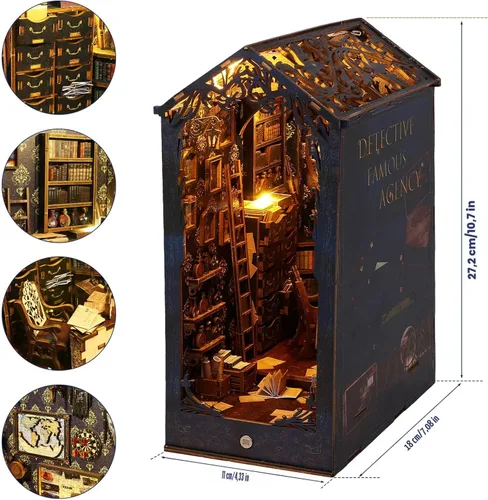 Vista 4 de Kits de rincón de libros para adultos – Sujetalibros 3D 2026 nuevo, kit de rincón de libros, decoración de estantería, kit de casa en miniatura