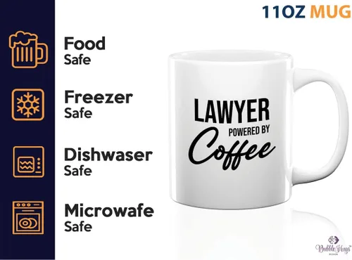 Vista 3 de Taza de café de abogado de 11 onzas, color blanco, regalo de abogado para la escuela de derecho, graduación, policía, abogado, piloto, motocicleta