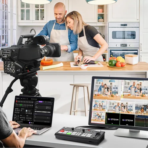 Vista 6 de Osee GoStream Deck HDMI Pro Conmutador de Mezclador de Vídeo Multi Cámara para Transmisión en Vivo con NDI Actualizable