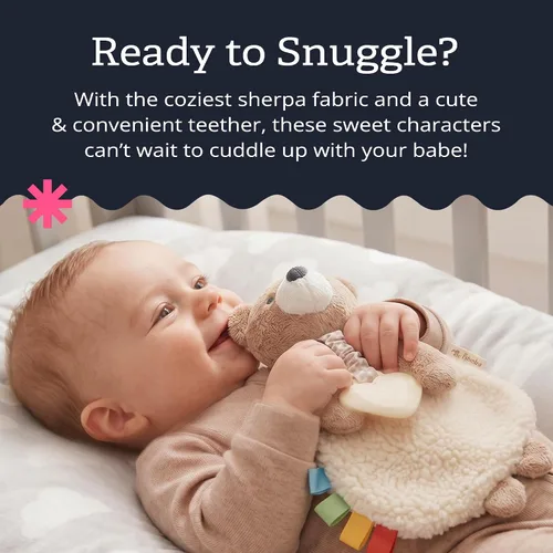 Vista 5 de Itzy Ritzy - Itzy Lovey incluye mordedor - Baby Lovey con mordedor, cintas texturizadas y brazos colgantes - Cuenta con sonido arrugado, tela Sherpa