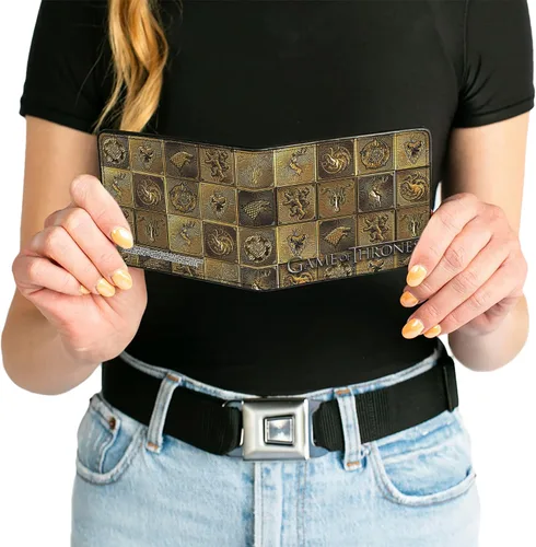 Vista 6 de Buckle-Down Billetera plegable para hombre, Juego de Tronos, 4.0" x 3.5" (WBF-PU-GOTE)