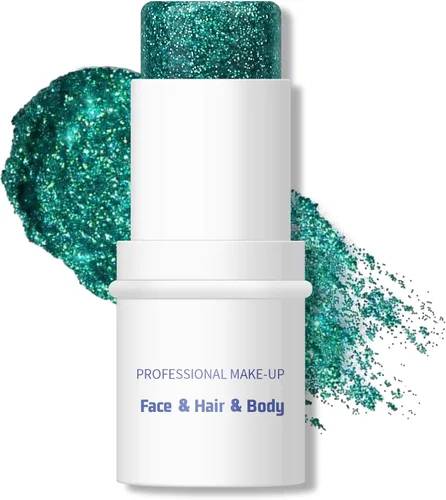 Vista 15 de KYDA Barra de purpurina corporal, gel grueso con purpurina para rostro y cabello corporal, pintura holográfica brillante de lentejuelas de sirena