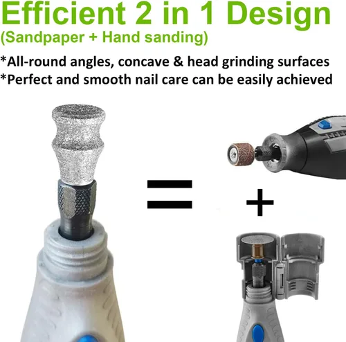 Vista 2 de Diamond Dremel - Accesorio para amoladora de uñas para perro, broca giratoria de diamante para el cuidado de uñas de perros y mascotas, rueda de 1/8