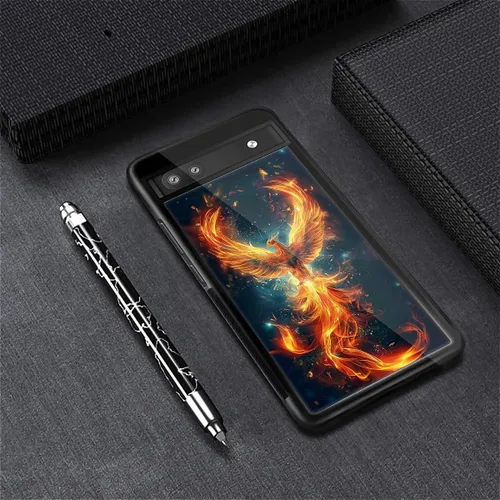 Vista 473 de Compatible con Google Pixel 4A 5G Mobile Case Creative Acrylic Panel trasero Silicona Protección Grip especialmente diseñado para Google Pixel 4A 5G