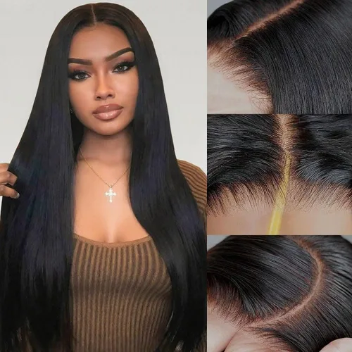 Vista 21 de Pelucas de cabello humano de 28 pulgadas con encaje frontal de color marrón rojizo de 5 x 5, pelucas de cierre de encaje HD para mujeres negras