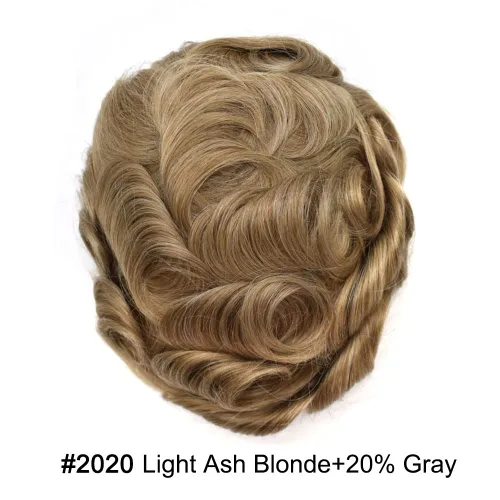 Vista 41 de Toupee para hombre 100% cabello humano real tupé para hombres 0.004 in piel de poliuretano para hombre, sistema de reemplazo de piezas de pelo
