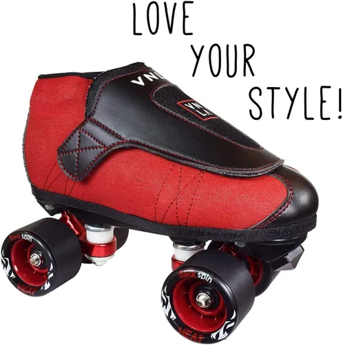 Vista 4 de VNLA Junior Code Red Jam - Patines para hombre y mujer, unisex, para interiores, para trucos y patinaje, color rojo y negro
