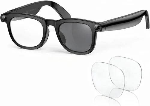 Vista 11 de EarlySincere Gafas inteligentes con cámara POV 4K de 8 MP, video HD, asistente de visión AI, transcriptor de traducción y voz, audio de oído