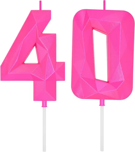 Vista 250 de DERVENTA Vela Grande de Cumpleaños Número 3D Verde Luminoso de 3.7 Pulgadas Celebración de Fiesta Aniversario Decoración Adorno para Pastel 1 Pieza