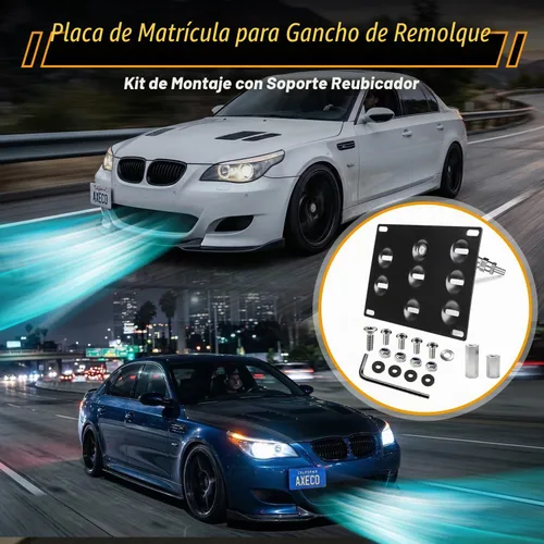 Vista 3 de Gancho de remolque para parachoques delantero compatible con BMW 06-10 5-Series E60 525i 530i 535i M5, 04-10 6-Series E63 E64, 95-98 E36 3-Series
