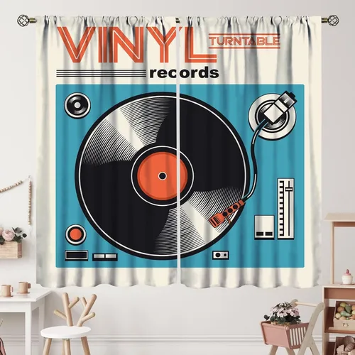 Vista 24 de Cortinas de jazz para mujer americana, estilo grunge, estilo grunge, con bolsillo para barra, para dormitorio, sala de estar, decoración