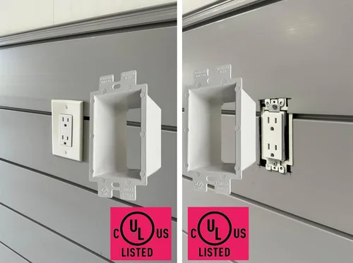 Vista 6 de iMBAPrice IMBA-BE1 - Extensor de caja de toma de corriente eléctrica no metálica de 1 banda para accesorios de receptáculos de interruptor