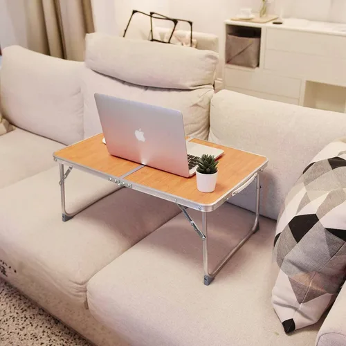 Vista 3 de Escritorio de regazo, escritorio para laptop con luz LED, mesa de cama