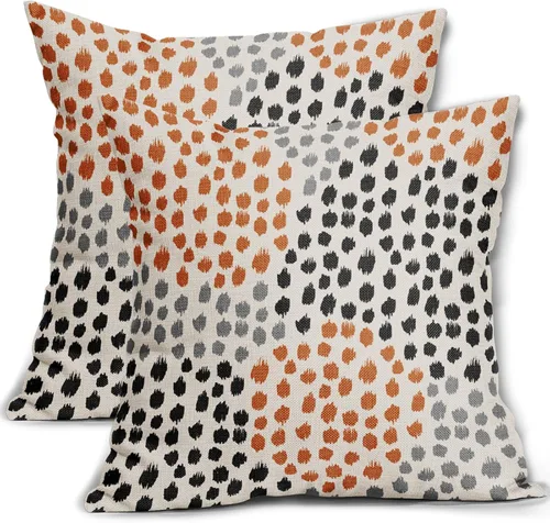 Vista 12 de Sweetshow Juego de 2 fundas de almohada de 16 x 16 pulgadas, diseño bohemio, con diseño de lunares, moderno y moderno, para exteriores, decorativas