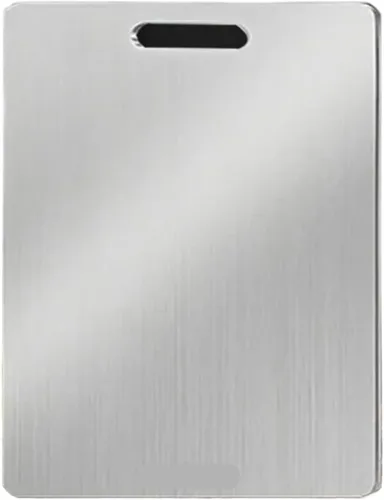 Vista 3 de Tabla de cortar de acero inoxidable de cocina 304 verduras frutas doble echado a un lado tablas de cortar espesadas (SML-3PCS)