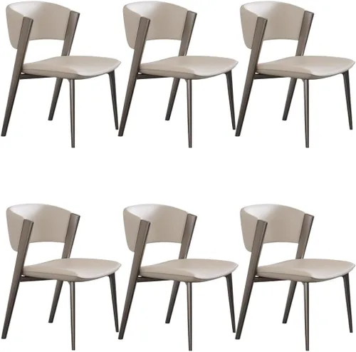Vista 18 de YVYKFZD Juego de sillas de comedor de cuero, sillas de comedor con patas y respaldo de metal, sillas de cocina sin brazos de ocio, silla auxiliar