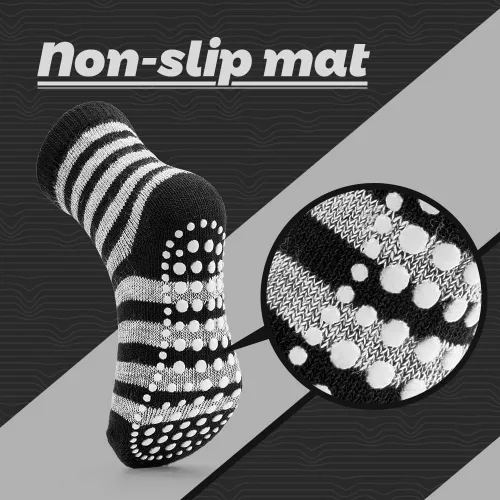 Vista 7 de Sosenfer Calcetines antideslizantes para niños pequeños con pinzas, 5-10 pares de calcetines antideslizantes para bebés de 1 a 7 años, hechos