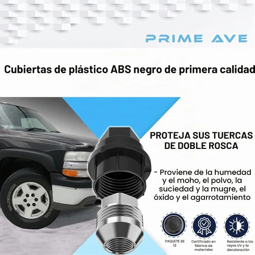 Vista 2 de Cubiertas negras para tuercas de rueda para Chevrolet GMC Parte # 15646250 (paquete de 12)